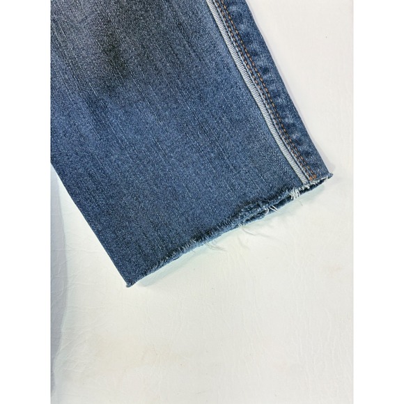 WH/BM The Skinny Jeans Blue Floral Lace Denim Embroidered Distressed Size 2 - Picture 10 of 16